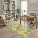 Geometric Modern Green Starburst Geometric Area Rug
