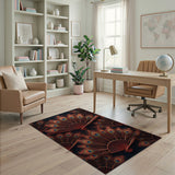 Multi-color and Patterns Peacock Feather Fan Area Rug