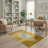 Radiant Gold Geometric Sun Area Rug