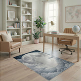 Dreamy Cartoon Moon Clouds Area Rug