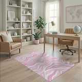 Abstract Area Pink Pink Fluid Wave Abstract Area Rug