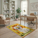 Cute Cartoon Lion ABC Learning Kids Rug