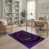 Hypnotic Purple Spiral Area Rug