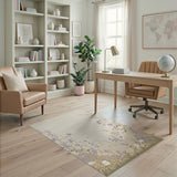 Purple Wildflower Meadow Beige Area Rug