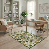 Twisting Ivy Vines Cream Area Rug