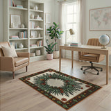 Southwestern Succulent Wreath Area Rug