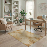 Distressed Leopard Print Beige Area Rug