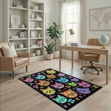 Playful Multi-Color Cartoon Cats Area Rug