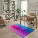 Vibrant Pink Purple Blue Chevron Geometric Area Rug