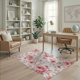 Pink Floral Vintage Vintage Pink Peony Floral Area Rug
