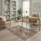 Southwestern Geometric Beige Red Area Rug