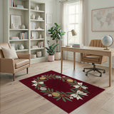 Festive Pinecone Wreath Area Rug