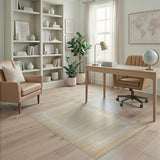 Beige and Neutral Beige Geometric Framed Area Rug