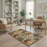 Whimsical Cartoon Jungle Animals Area Rug