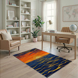 Coastal Sunset Blue Area Rug