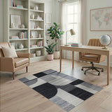 Modern Geometric Black White No. 7 Area Rug