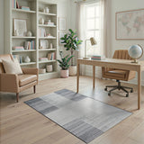 Black White Linear Stripe Area Rug