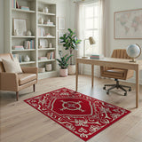 Traditional Persian Ornate Medallion Ornate Red Persian Medallion Area Rug