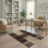 Bold Brown Tan Vertical Striped Area Rug