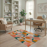 Orange Fruit Pattern Vibrant Orange Fruit Pattern Area Rug