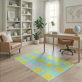 Multi-color and Patterns Playful Smiley Faces Multi-Color Area Rug