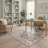 Pink Floral Vintage Area Rug