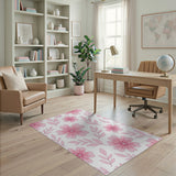 Blush Pink Floral Garden Area Rug