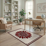 Red Mandala Starburst Area Rug