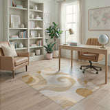 Abstract Area Wave Beige Abstract Wave Area Rug