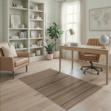 Rustic Farmhouse Brown Tan Plaid Rustic Area Rug