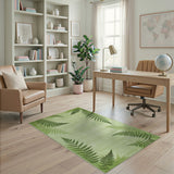 Lush Fern Leaf Green Area Rug