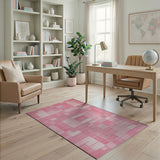 Pink Patchwork Plaid Area Rug