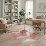 Abstract Arch Area Rug in Pink Orange Cream