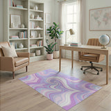 Purple Purple Marble Swirl Abstract Area Rug
