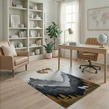 Moonlit Wolf Howling in Mountain Peaks Rug