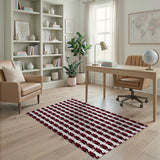 Bold Red Black Houndstooth Area Rug