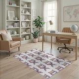 Geometric Modern Rainbow Director Chair Area Rug