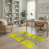 Vibrant Yellow Pixel Dot Matrix Area Rug