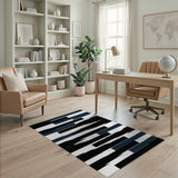 Abstract Black Horizontal Stripe Rug