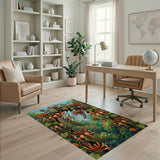 Orange Trumpet Vine Archway Floral Rug