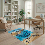 Swirling Black Fish Coastal Beach Rug