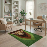 Bold Highland Cow Head Area Rug