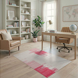 Pink Modern Pink Geometric Block Area Rug