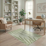 Green Fern Fronds Line Art Area Rug