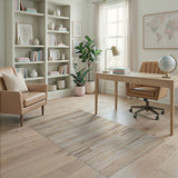 Beige Neutral Striped Textured Area Rug