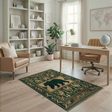 Southwestern Bear Silhouette Tribal Area Rug