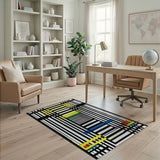 Multi-color and Patterns Bold Multi-Color Geometric Grid Area Rug