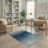 Blue Ombre Striped Area Rug