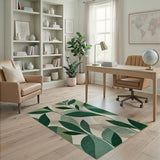 Verdant Green Leaf Area Rug