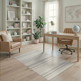 Neutral Gray Beige Striped Woven Area Rug